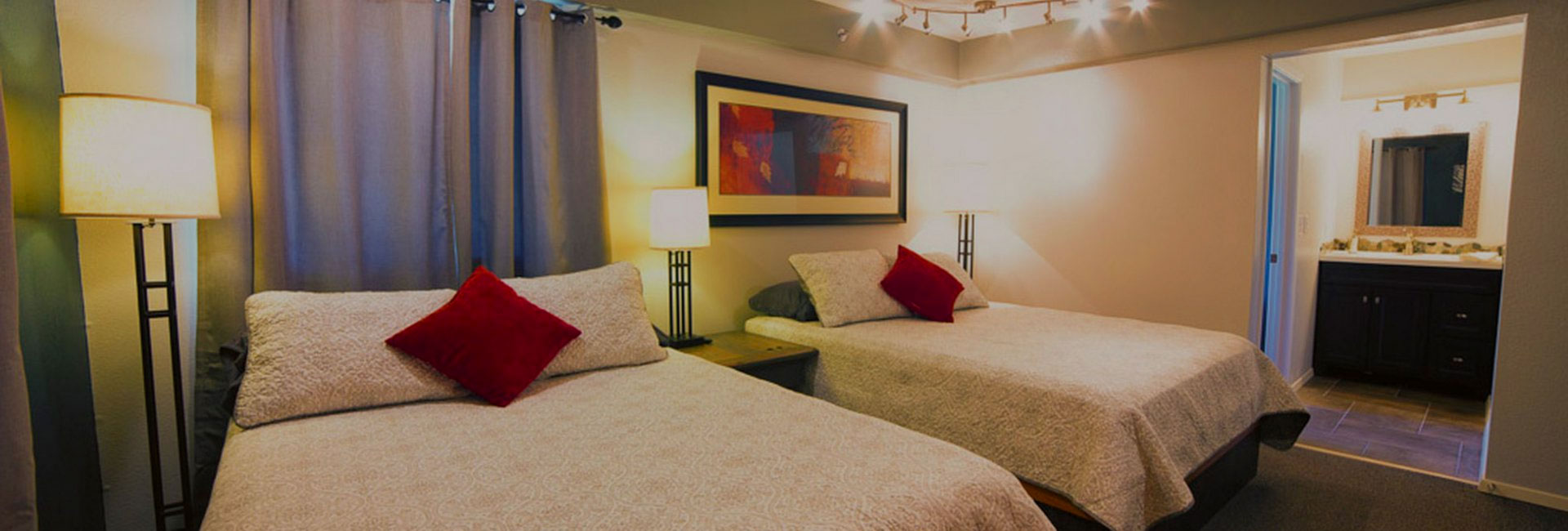 Ski Inn room interior with two beds